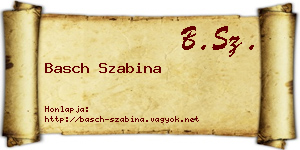 Basch Szabina névjegykártya