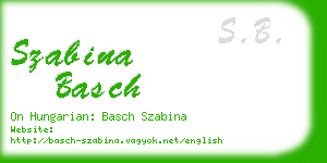 szabina basch business card